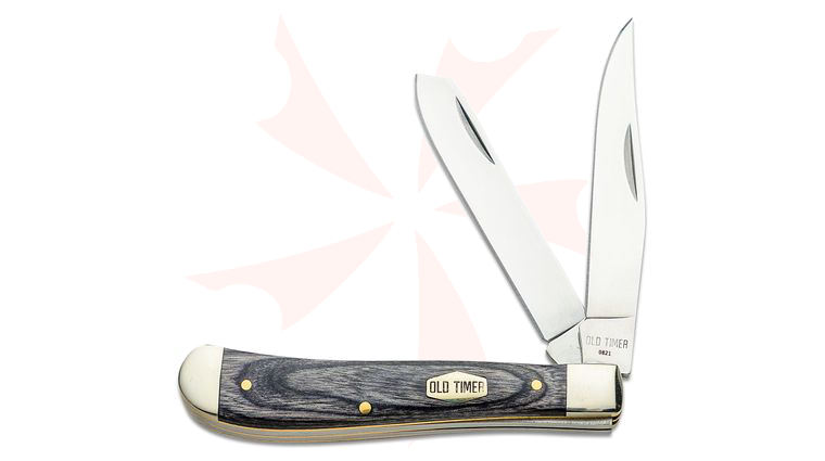 Schrade 94OTH Old Timer Heritage Series Two Blade Trapper, 3.7 inch Closed, Laminate Wood Handles