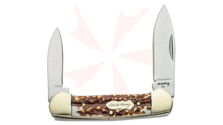 Schrade Uncle Henry 11UH LG Canoe Folding Pocket Knife, 3.6 inch Closed, Next Gen Staglon Handles
