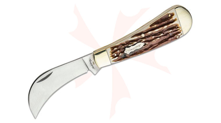 Schrade Uncle Henry 16UH Hawkbill Pruner Folding Pocket Knife 3 inch Satin Hawkbill Blade, Next Gen Stagalon Handles