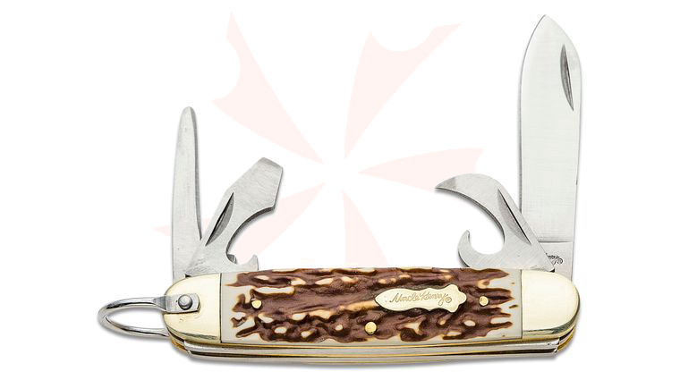 Schrade Uncle Henry Next Gen 23UH Scout Multi-Functional Folding Pocket Knife 6.1 inch Overall, Next Gen Staglon Handles with Nickel Silver Bolsters