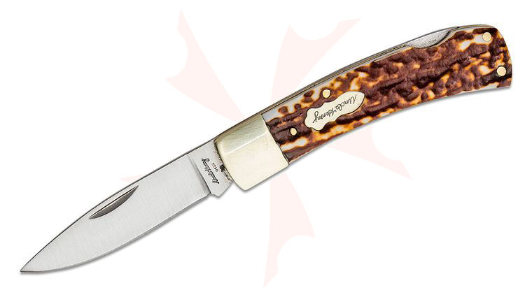 Schrade Uncle Henry Next Gen 5UH Bruin Lockback Folding Pocket Knife 2.8 inch Drop Point Blade, Next Gen Staglon Handles, Nickel Silver Bolsters