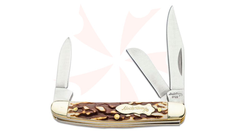 Schrade Uncle Henry Next Gen 807UH Junior Folding Pocket Knife 4.8 inch Overall, Next Gen Staglon Handles with Nickel Silver Bolsters