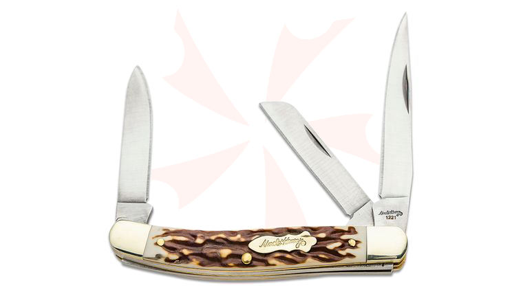 Schrade Uncle Henry Next Gen 897UH Premium Stock Pocket Knife 6.2 inch Overall, Next Gen Staglon Handles with Nickel Silver Bolsters