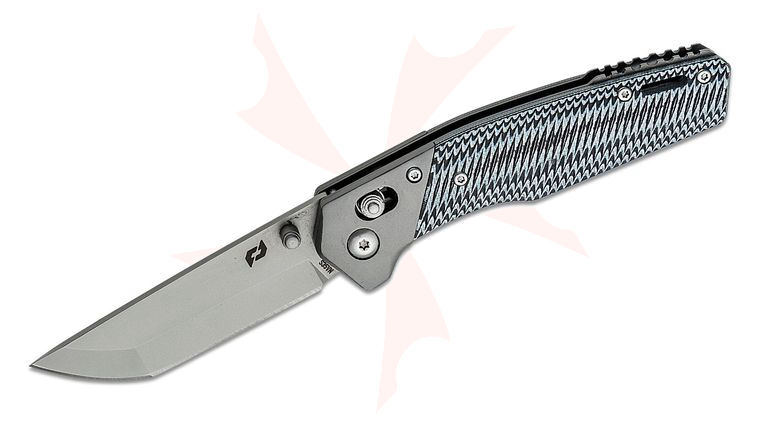 Schrade Alpha Class Truix Pivot Lock Folding Knife 3.5 inch S35VN Bead Blast Tanto Blade, Gray/Black G10 Handles
