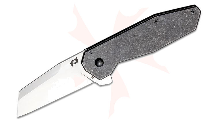 Schrade Beta Class Slyte Flipper Knife 3 inch D2 Satin Wharncliffe Blade, Black Stonewash Steel Handles