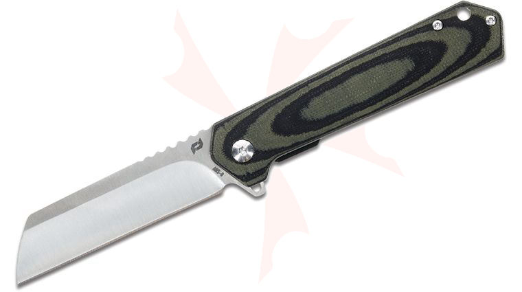 Schrade Delta Class Lateral Flipper Knife 3.25 inch AUS-8 Satin Sheepsfoot Blade, Black/Green G10 and Black Stainless Steel Handles