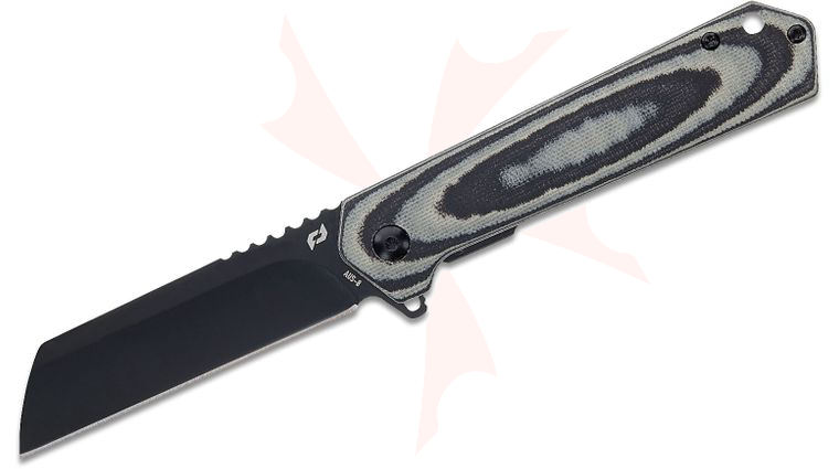 Schrade Delta Class Lateral BLK Flipper Knife 3.25 inch AUS-8 Black Sheepsfoot Blade, Black/Gray G10 and Black Stainless Steel Handles