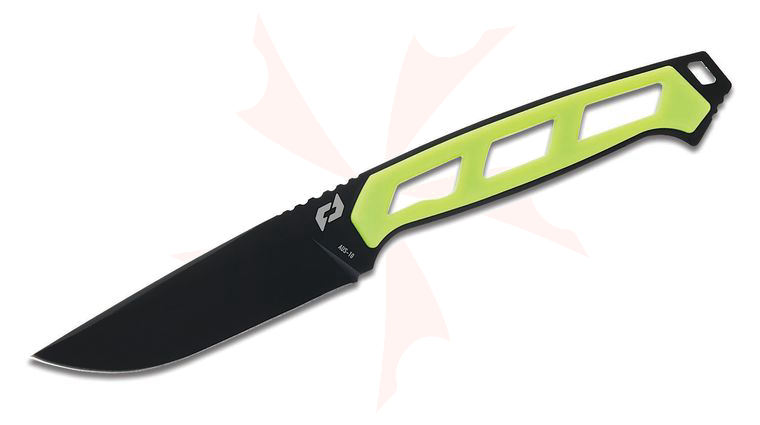 Schrade Delta Class Isolate DP Fixed Blade Knife 4 inch AUS-10 Black Drop Point Blade, Green Overmold TPR Handles, Injection Molded Sheath