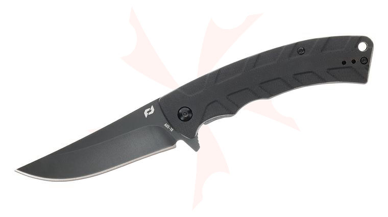 Schrade Delta Class Ferocity Assisted Flipper Knife 3.5 inch AUS-10 Black Trailing Point Blade, Black G10 Handles