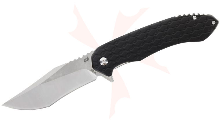 Schrade Delta Class Scramble Flipper Knife 3.5 inch AUS-10 Satin Recurve Blade, Black Aluminum Handles