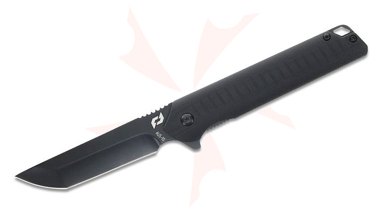 Schrade Delta Class Steelhead Flipper Knife 3.5 inch AUS-10 Black Japanese Tanto Blade, Black G10 Handles