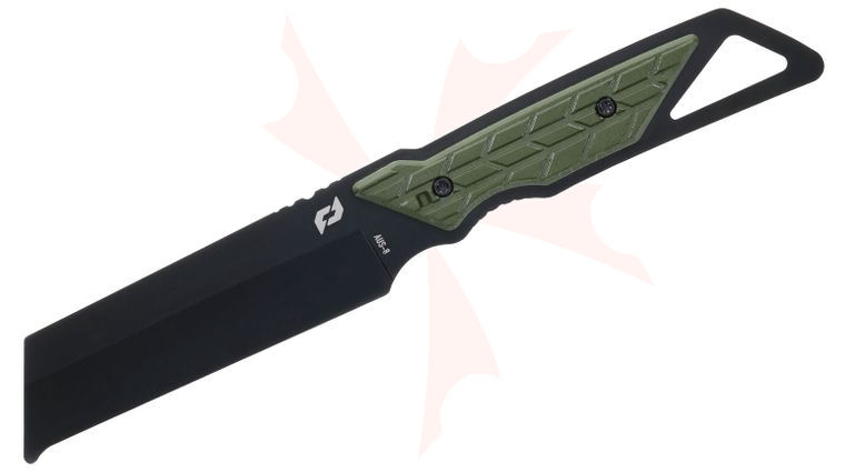 Schrade Delta Class Outback Cleaver Fixed Blade Knife 3.75 inch AUS-8 Black Drop Point Blade, OD Green Overmold Handles, Injection Molded Sheath