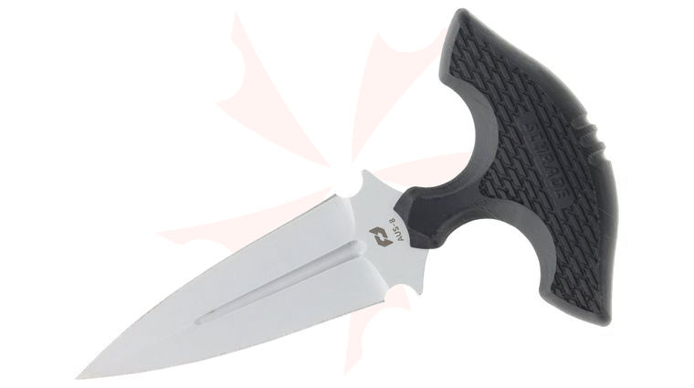 Schrade Delta Class MOE Push Dagger 3 inch AUS-8 Satin Blade, Black Overmold Handles, Injection Molded Sheath