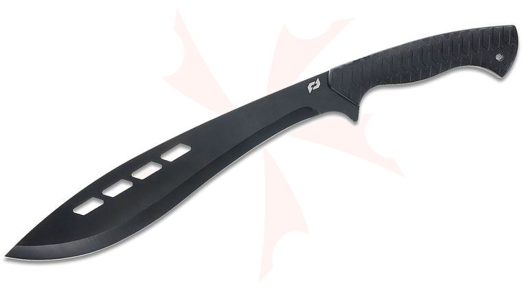 Schrade Delta Class Decimate Kukri Machete 14.5 inch 3Cr13 Black Blade, Black Overmold Handles, 1680D Polyester Sheath