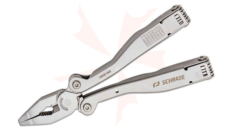 Schrade Delta Class Tough Tool Multitool, 2Cr Stainless Steel Construction, Silver, 1680D Polyester Sheath