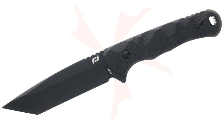 Schrade Delta Class Regime Fixed Blade Knife 3.83 inch AUS-8 Black Tanto Blade, Black G10 Handles, Injection Molded Sheath
