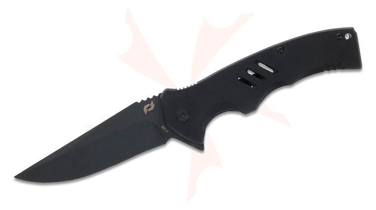 Schrade Delta Class Sentiment Flipper Knife 3.75 inch AUS-8 Black Clip Point Blade, Black G10 Handles