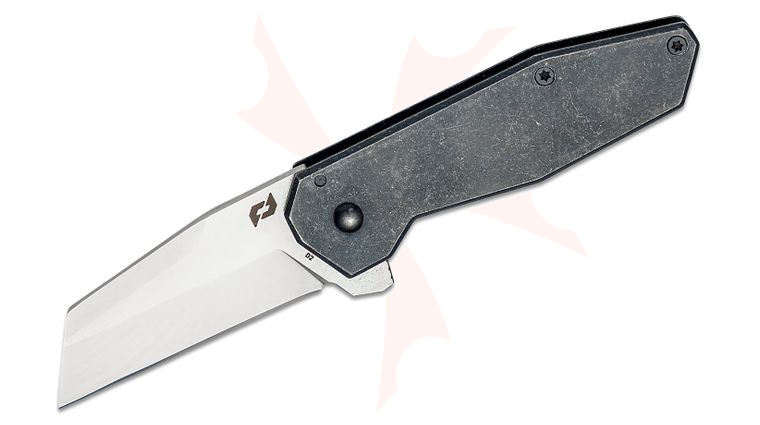 Schrade Beta Class Slyte Compact Flipper Knife 2.4 inch D2 Satin Wharncliffe Blade, Black Stonewash Steel Handles
