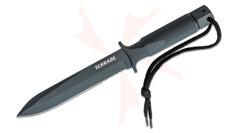 Schrade SCHF1 Extreme Hollow Handle Survival Special Forces 7.5 inch Combo Blade, Nylon Sheath