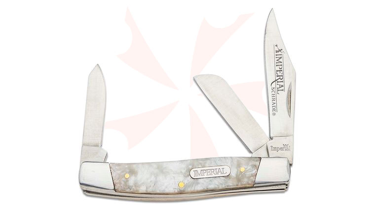 Schrade Imperial Large Stockman Pocket Knife, 3.9 inch Cracked Ice Zytel Handles