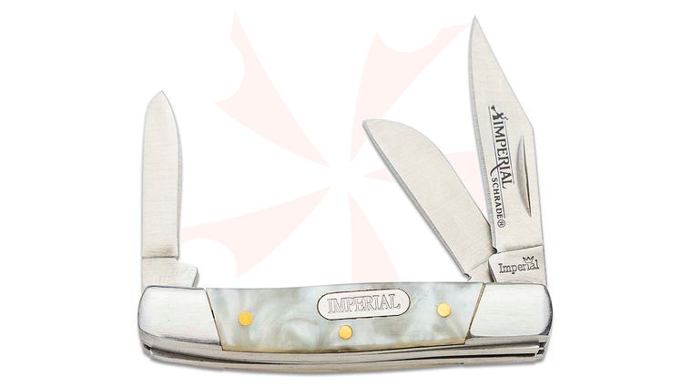 Schrade Imperial Small Stockman Pocket Knife, 2.7 inch Cracked Ice Zytel Handles