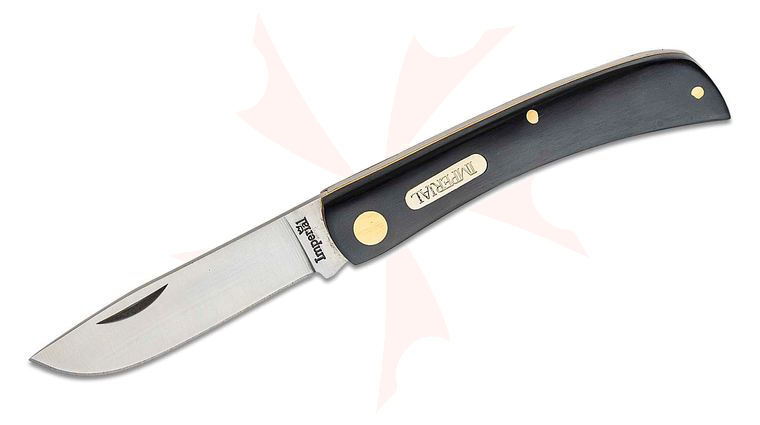 Schrade Imperial Sodbuster 3.7 inch Closed, Black POM Handles