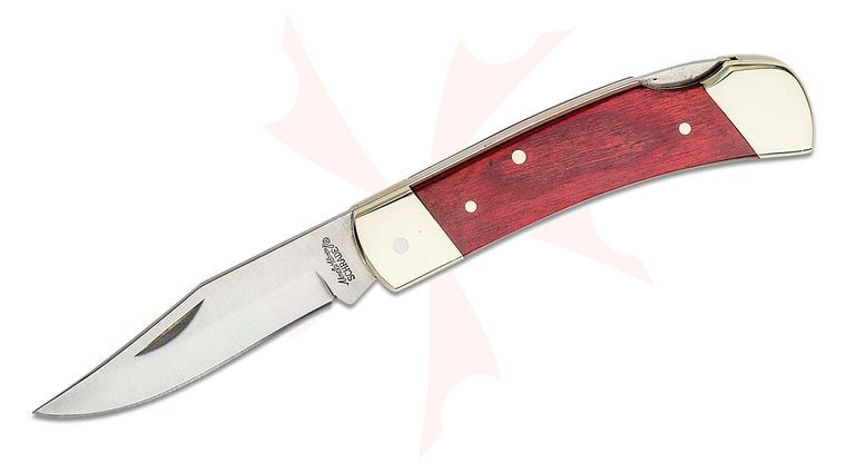 Schrade LB5 Uncle Henry Smokey Lockback Folding Knife 2.8 inch Blade, Wood Handles, Leather Pouch