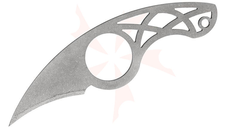 Schwartz Tactical ST La Griffe Fixed Neck Knife 2 inch Titanium Hawkbill Blade, Holstex Sheath