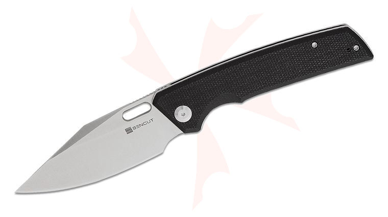 Sencut Knives GlideStrike Liner Lock Folding Knife 3.74 inch 9Cr18MoV Satin Clip Point Blade, Black Canvas Micarta Handles