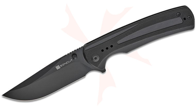 Sencut Knives Regnator Liner Lock Flipper Knife 3.48 inch Black Clip Point Blade, Black G10 Handles, Reversible Clip