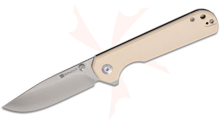 Sencut Knives S24095-1 Aetheris Liner Lock Flipper Knife 3.68 inch Satin Clip Point Blade, Ivory G10 Handles