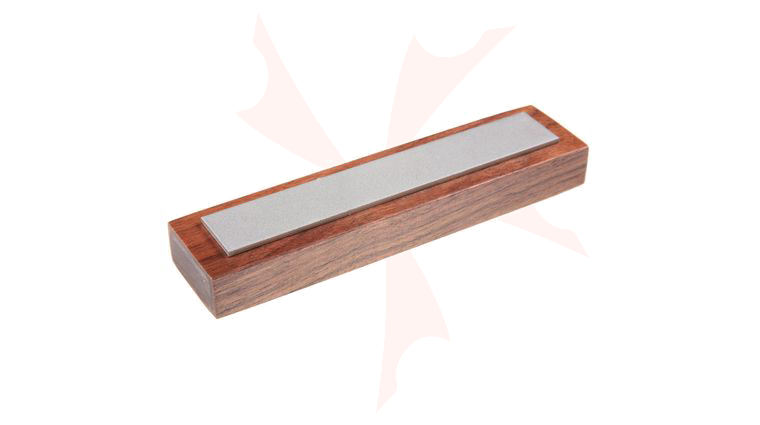 EZE-LAP Medium Stone on a Walnut Pedestal - 1 inch x 6 inch Diamond Stone