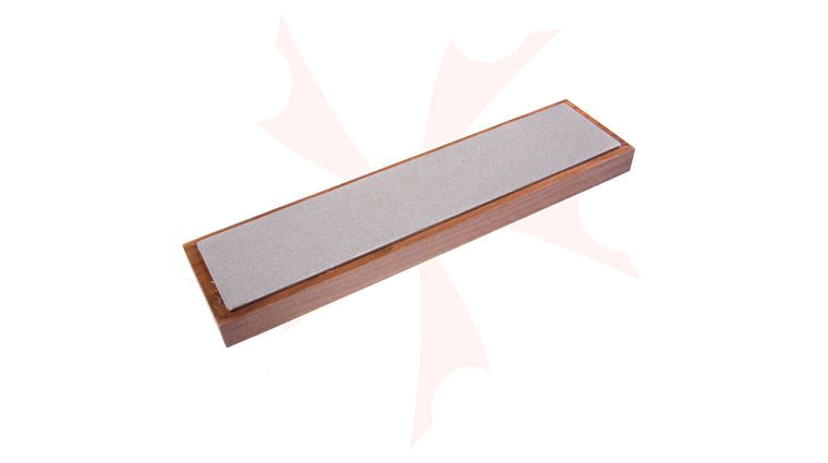 EZE-LAP Medium Stone on a Walnut Pedestal - 2-1/2 inch x 11-3/8 inch Diamond Stone