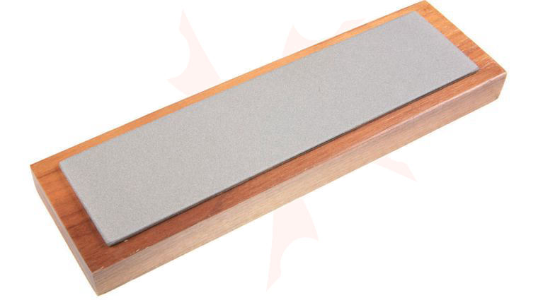 EZE-LAP Medium Stone on a Walnut Pedestal - 2 inch x 8 inch Diamond Stone