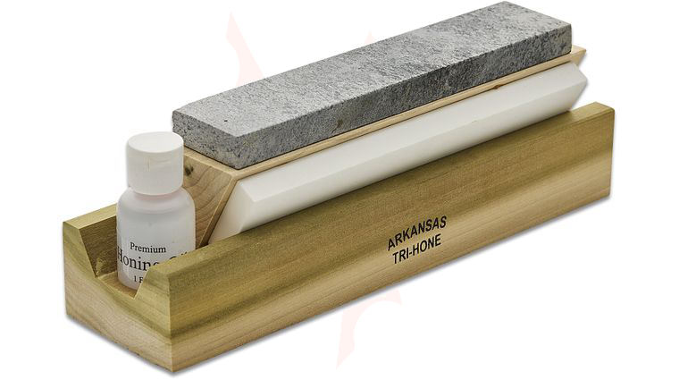 Tri-Hone Sharpening System 8 inch w/oil Three Stones, Three Different Grits