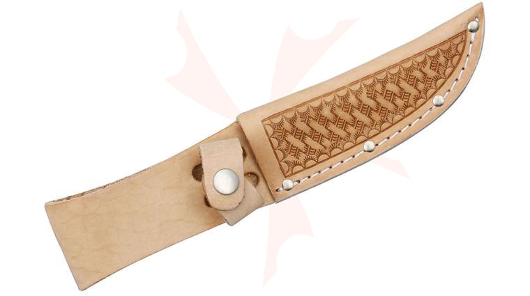 Basketweave Leather Sheath (Natural) Fits up to 4 inch Fixed Blade