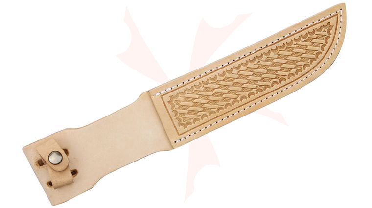 Basketweave Leather Sheath (Natural) Fits up to 7 inch Fixed Blade