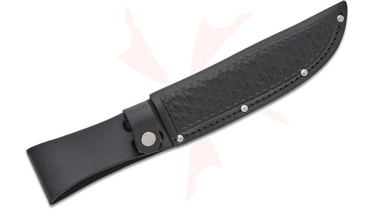 Basketweave Leather Sheath (Black) Fits up to 6 inch Fixed Blade