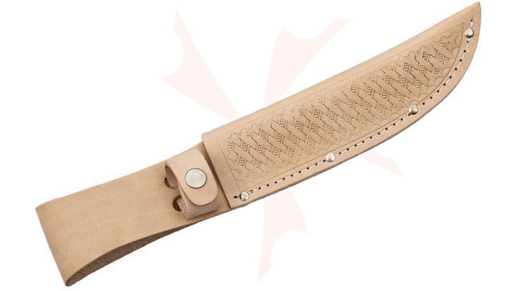 Basketweave Leather Sheath (Natural) Fits up to 6 inch Fixed Blade