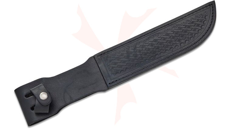 Basketweave Leather Sheath (Black) Fits up to 7 inch Fixed Blade