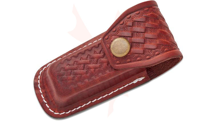 Brown Basketweave Leather Sheath, Fits Large Swiss Army Knives