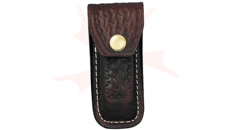 Brown Basketweave Leather Sheath, Fits Extra Large Swiss Army Knives