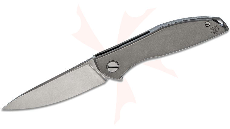Shirogorov Neon Zero Flipper Knife 3.375 inch M390 Drop Point Blade, Stonewashed Titanium Handles