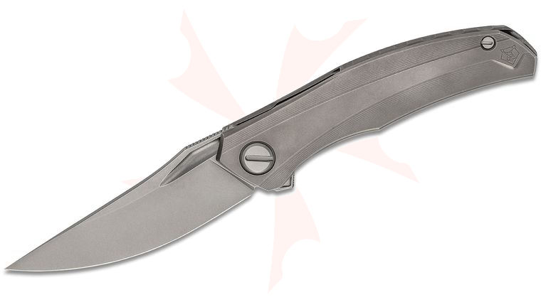 Shirogorov Quantum Flipper Knife 3.75 inch M390 Trailing Point Blade, Milled Titanium Handles