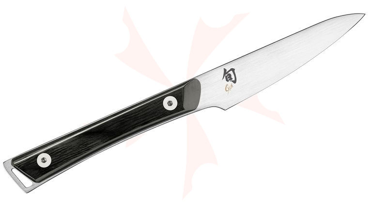Shun GPT0700 Kazahana Paring Knife 3.5 inch AUS10A Satin Blade, Ebony Pakkawood Handle
