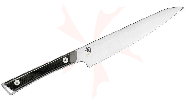 Shun GPT0701 Kazahana Utility Knife 6 inch AUS10A Satin Blade, Ebony Pakkawood Handle