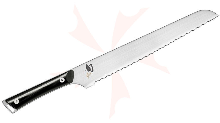 Shun GPT0705 Kazahana Bread Knife 9 inch AUS10A Satin Blade, Ebony Pakkawood Handle