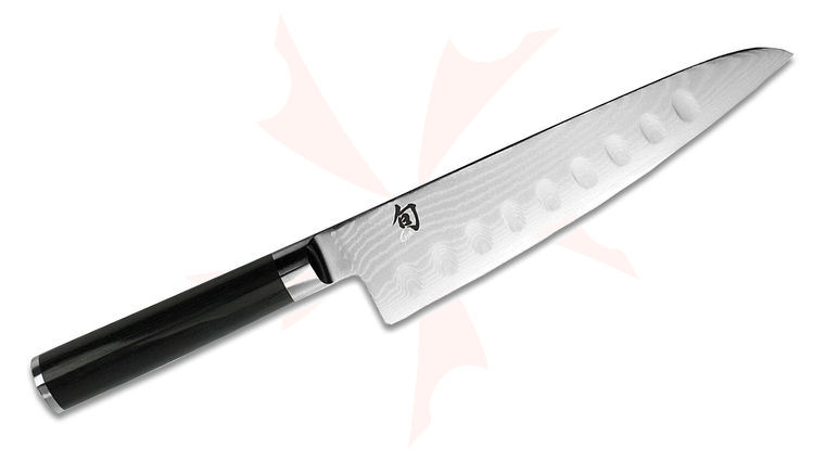 Shun Classic Hollow Ground Asian Cook's Knife 7 inch VG-MAX Damascus Blade, Pakkawood Handle
