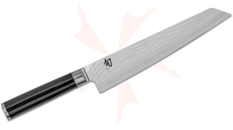 Shun DM0784 Classic Master Prep Knife 9 inch VG-Max Damascus Blade, Ebony Pakkawood Handle