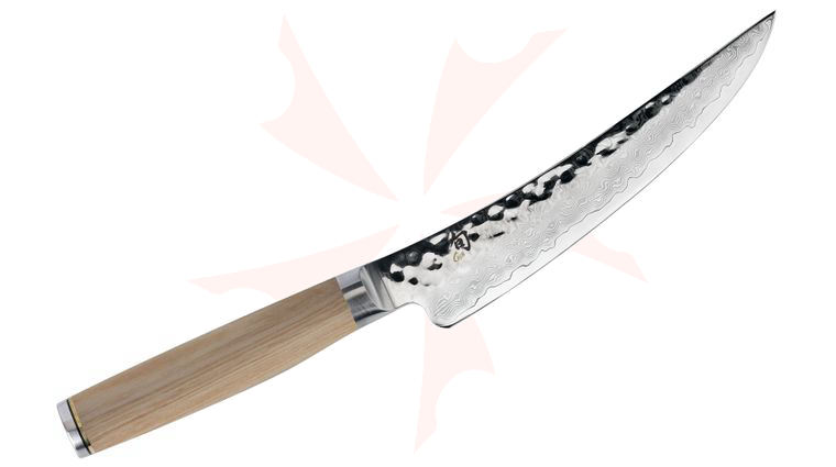 Shun TDM0774W Premier Blonde Boning and Fillet Knife 6 inch Hammered VG-MAX Damascus Blade, Blonde PakkaWood Handles